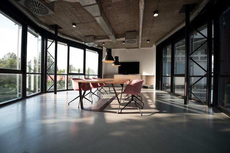 Bright, modern meeting room interior